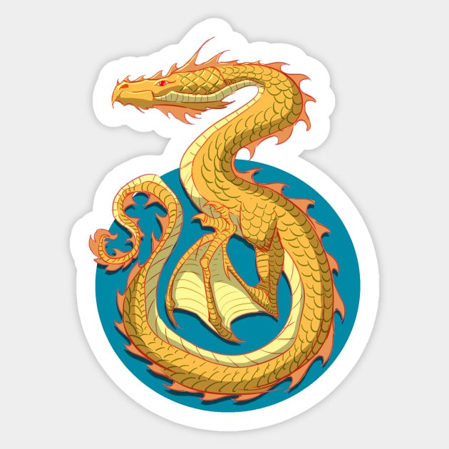 Yellow Dragon Sticker by nedesem